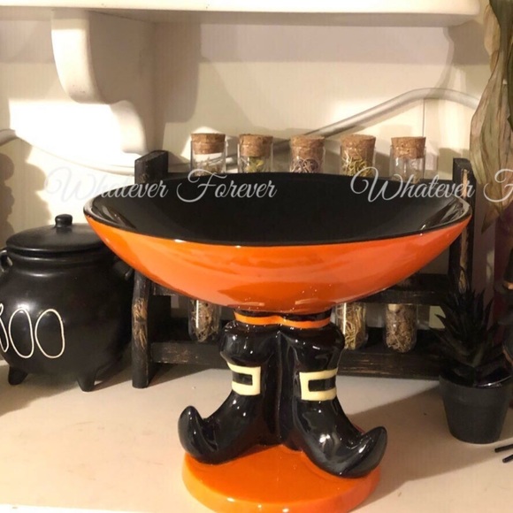 T.J.Maxx Other - Orange and black witch shoes candy bowl stand.